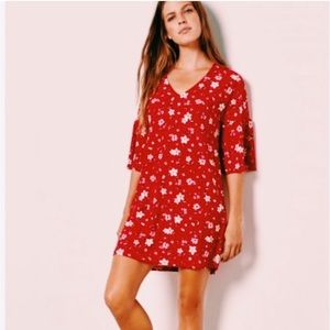 Mango Red Flower Mini Dress - XS
